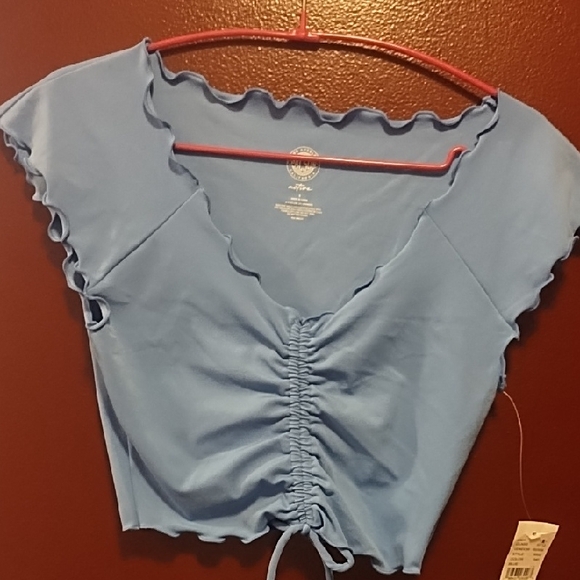 PacSun Tops - PacSun Light Blue Ruffled Blouse